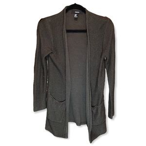 Forever 21 Forest Green Wrap Cardigan with Front Patch Pockets Sz Med